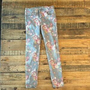 Gap Kids 1968 size 10 regular, super skinny floral jeans